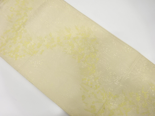 アンティーク　秋草模様織出し袋帯（材料）